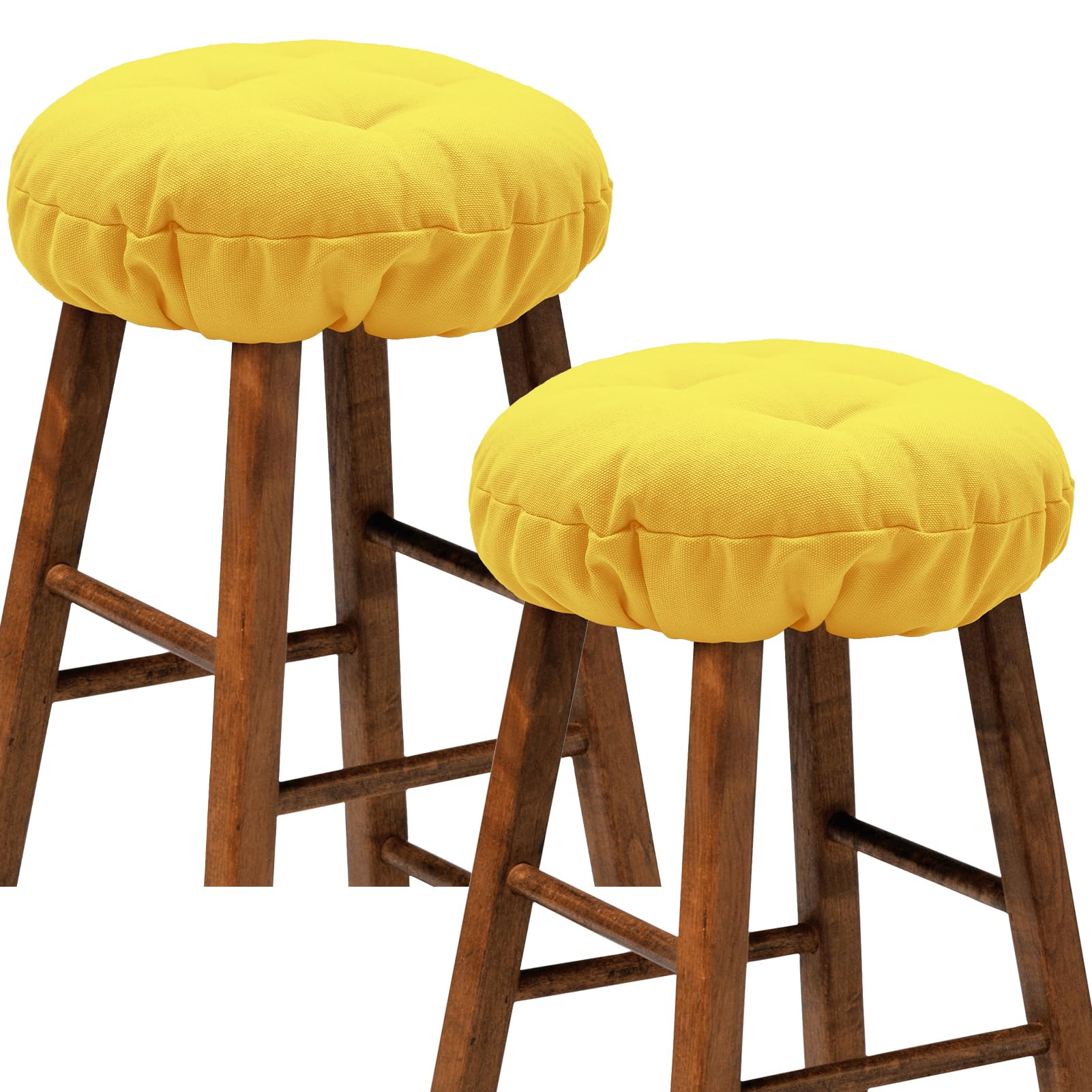 Coussin de chaise rond 40 cm lot de 2 galettes de tabouret jaune antidérapantes