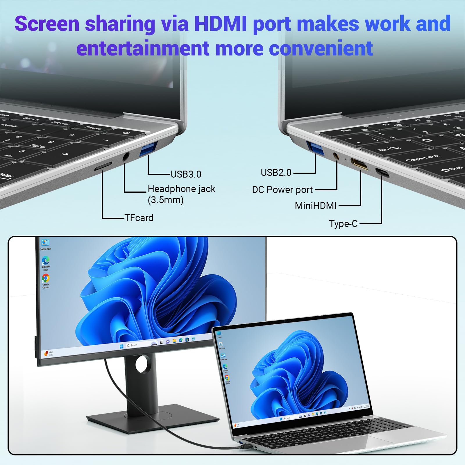 PC Portatile 15.6 Pollici,N95(Fino 3,4 GHz) 16GB DDR4 512GB SSD TF 1TB,Win11 Notebook,1920 * 1080 FHD,Tastiera retroilluminata/5G WiFi/USB-C 3.0/HDMI/Tastiera Italiana Membrana,Grigio