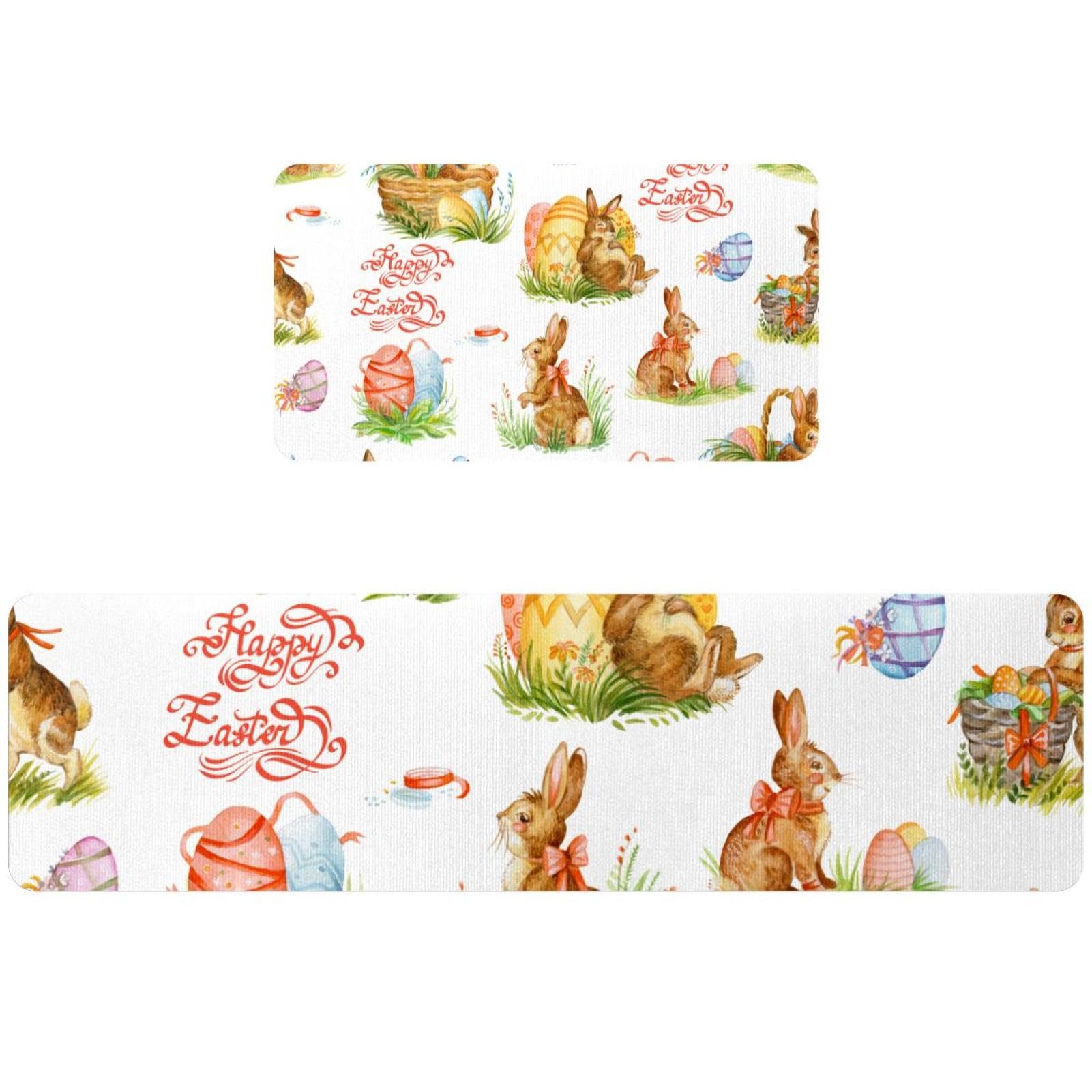 Tapis de cuisine antidérapants lot de 2 lavables motif de Pâques