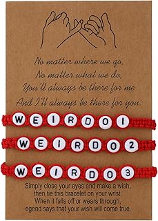 ANZWTLOYY Weirdo BFF Friendship Bracelets for 3 Handmade CHISMOSA Matching String Bracelets for Best Friends Couples Women Men