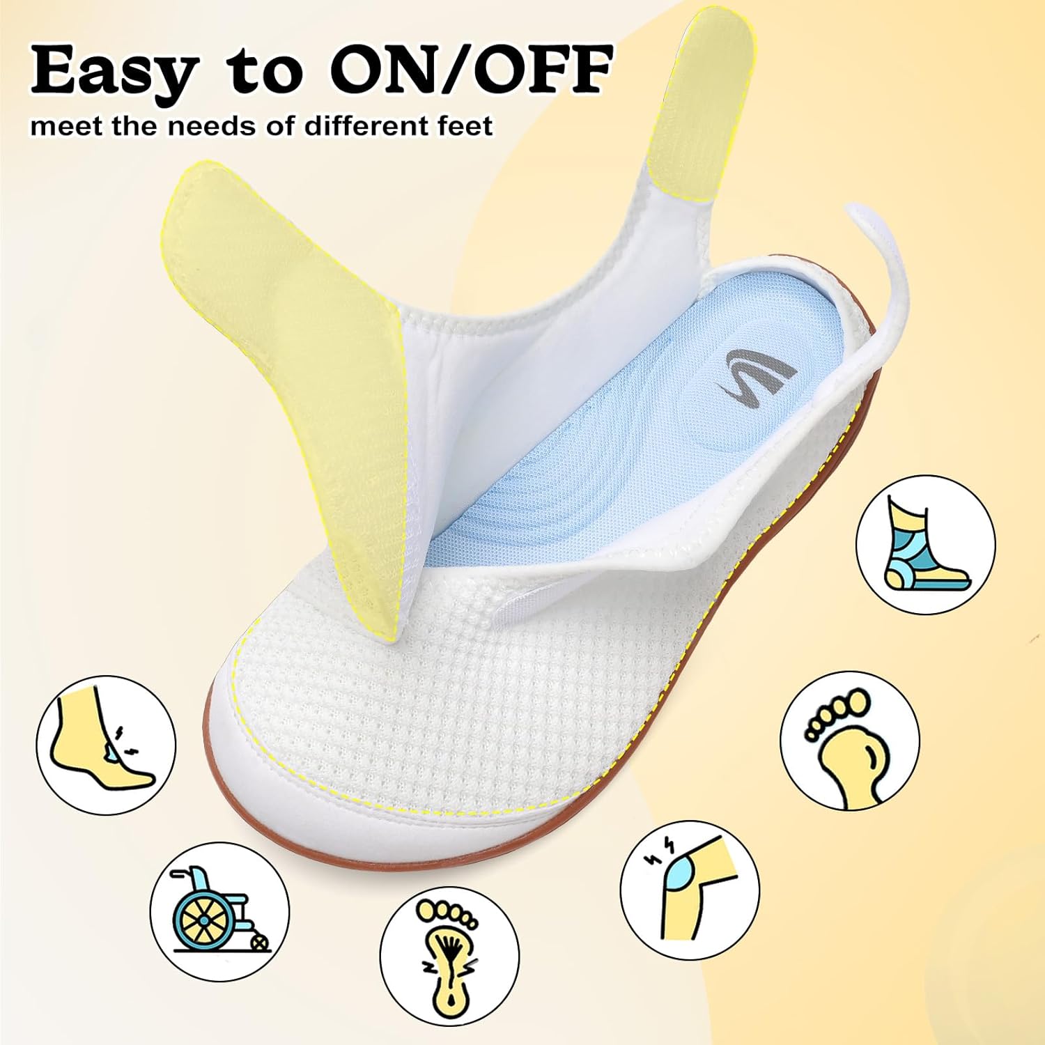 Spesoul Wide Diabetic Slippers for Men Adjustable Mens Diabetic Shoes Slip On Orthopedic Walking Shoes Recovery Sandals for Swollen Edema Feet - Image 3