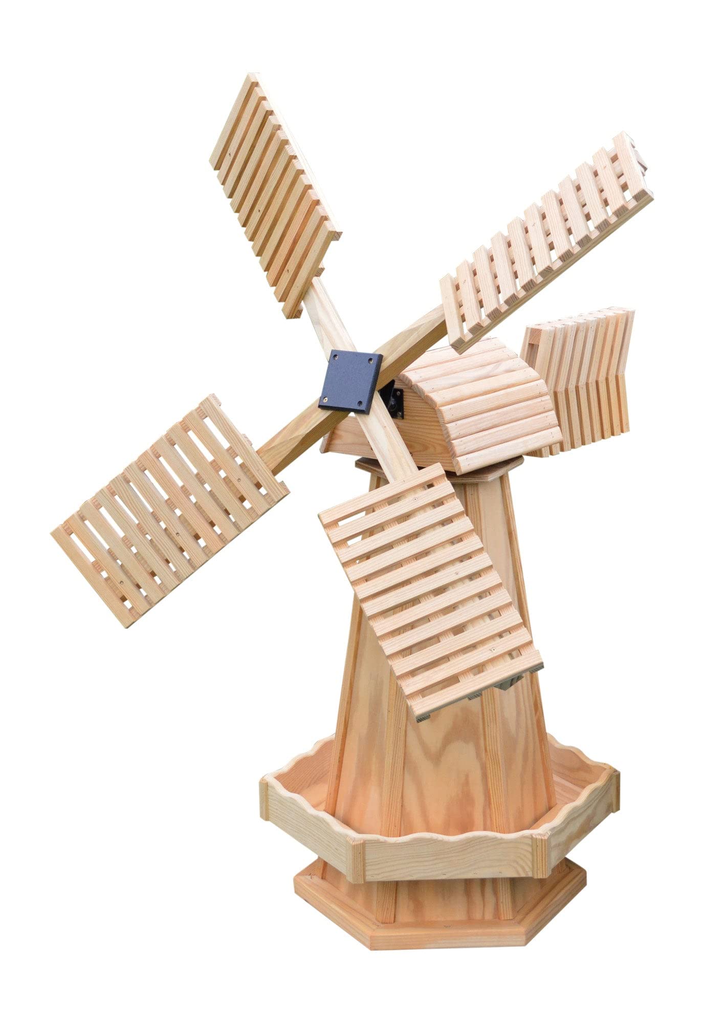 Amish-Made Dutch Style Wooden Windmill Yard Decor, Natural Stain, 59
