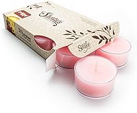 Vista 7 de Velas de té Pure Sandalwood de alta calidad, altamente perfumadas con aceites esenciales, 6 velas de té blancas, hermosa luz de velas, fabricadas