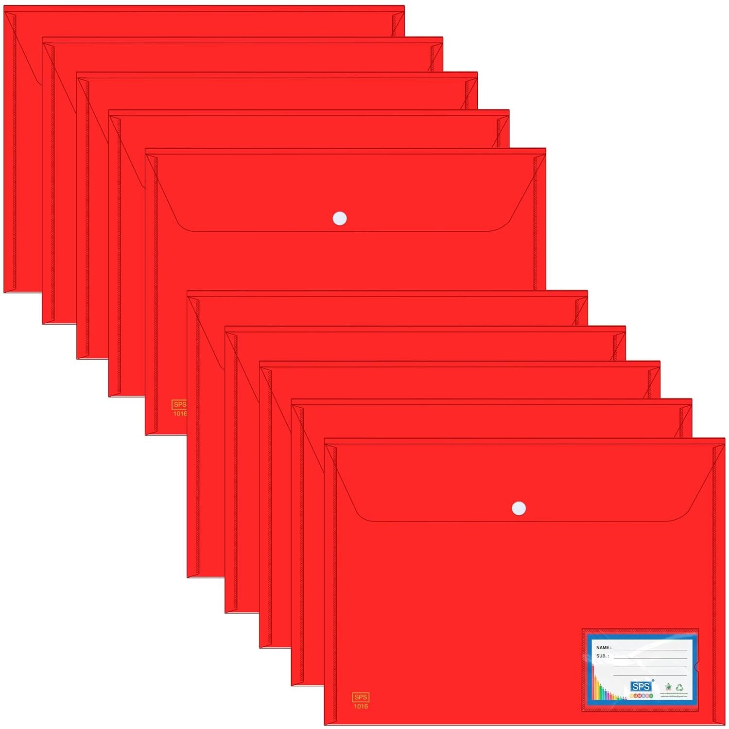 File Statoonany Red SPS File Folder, Red Transparent Poly-Plastic A4/Foolscap Documents ...