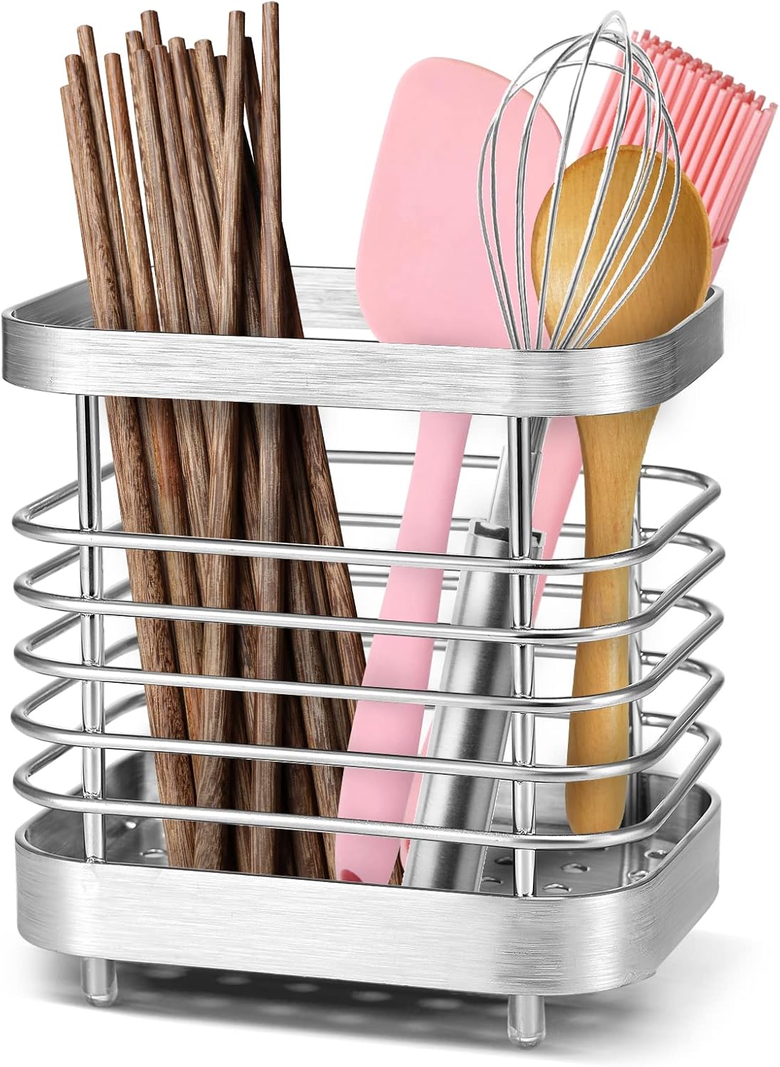 Cliplanyard Cutlery drainer, Stainless Steel Cutlery Storage Rack, AntiRust Sink Tidy Cutlery