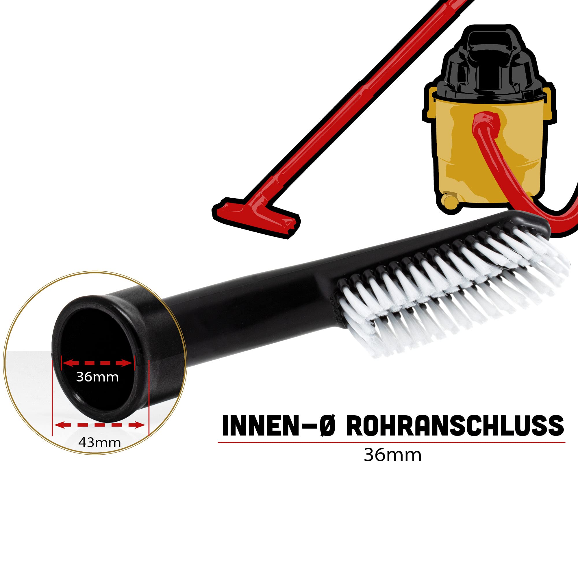 Maxorado Staubsauger Zubehör Set - Bodendüse, Rohr & Parkettdüse Für Einhell