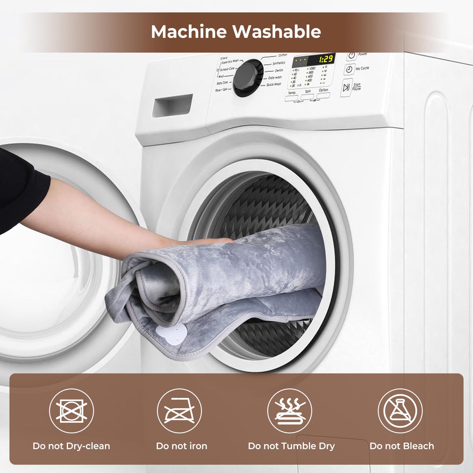 Souvik Coussin Chauffant pour dos, Electrique Epaule Taille et Nuque, Couverture Chauffante, pour Femmes Hommes, 6 Modes de Chauffage, 4 RéGlages de Minuterie, Lavable en Machine, Chauffage Rapide