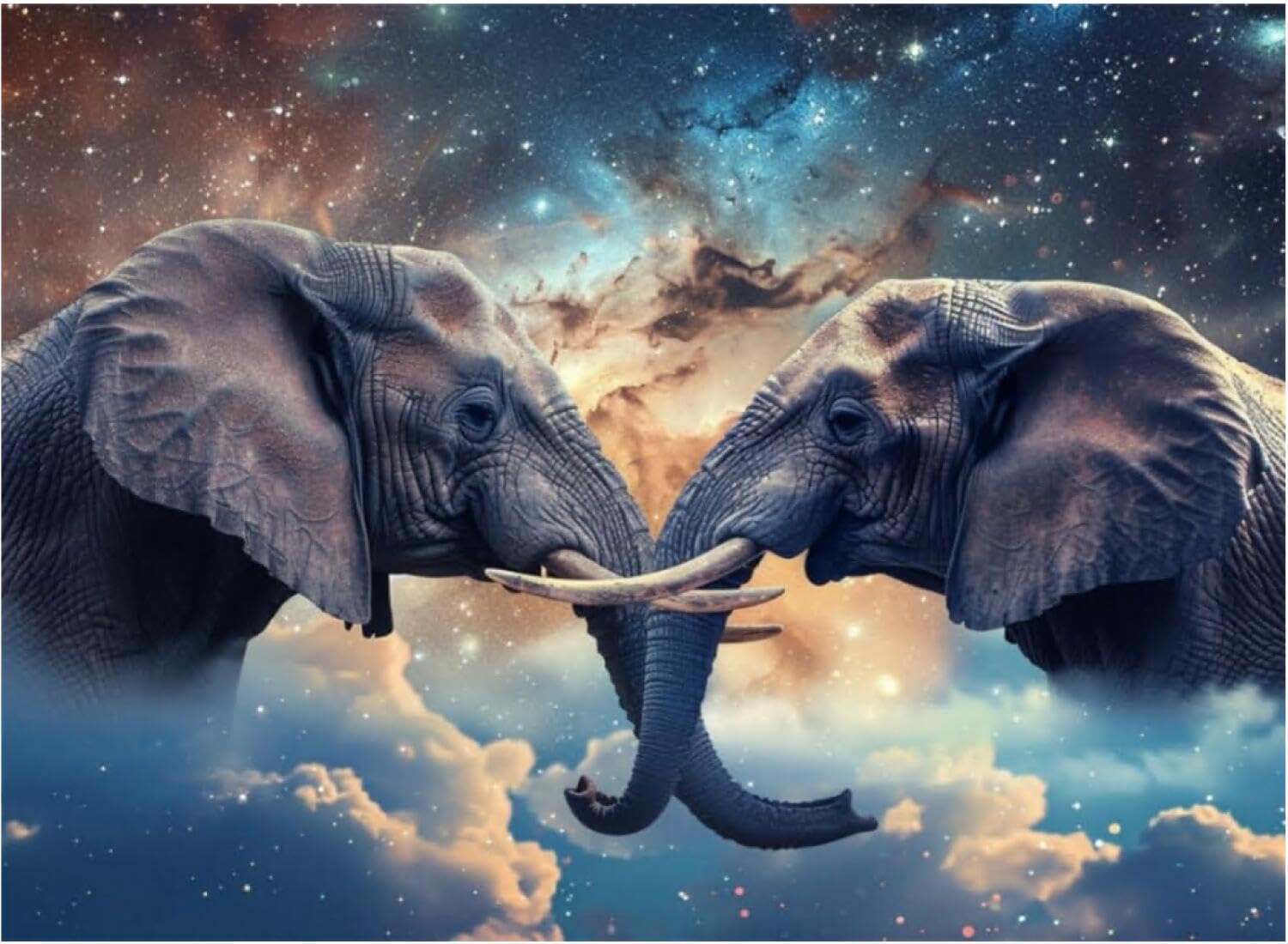 Rqwybcaxn DIY Rug Latch Hook Kits Starry Sky and Elephant 55x75cm