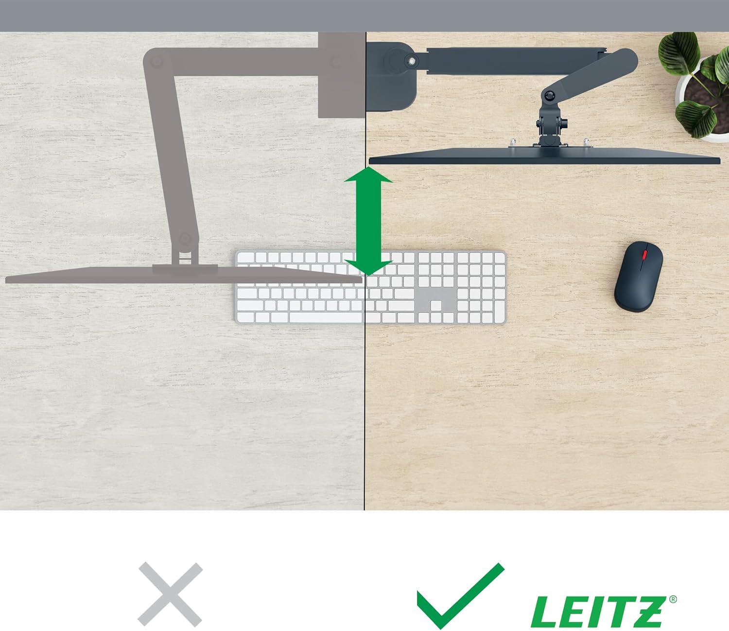 Leitz Ergo Space Saving Single Monitor Arm, Dark Grey Monitor Arm for Up to 32" Monitors, Velvet Grey, 64890089
