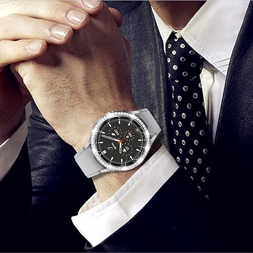 Miniatura 5 de Fundas compatibles con Samsung Gear S3 FontierClassicGalaxy Watch 1.811 inGalaxy Watch 4 Classic 1.811 in, Bling Diamon + Rhombus cubierta de anillo