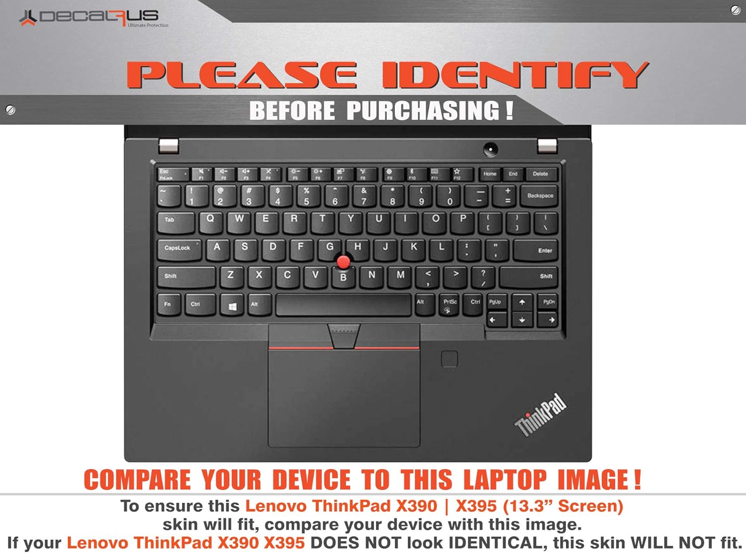 Decalrus - Protective Decal Skin Sticker for Lenovo ThinkPad X390 / X395 (13.3" Screen) case Cover wrap LEthnkpad13_X390-191