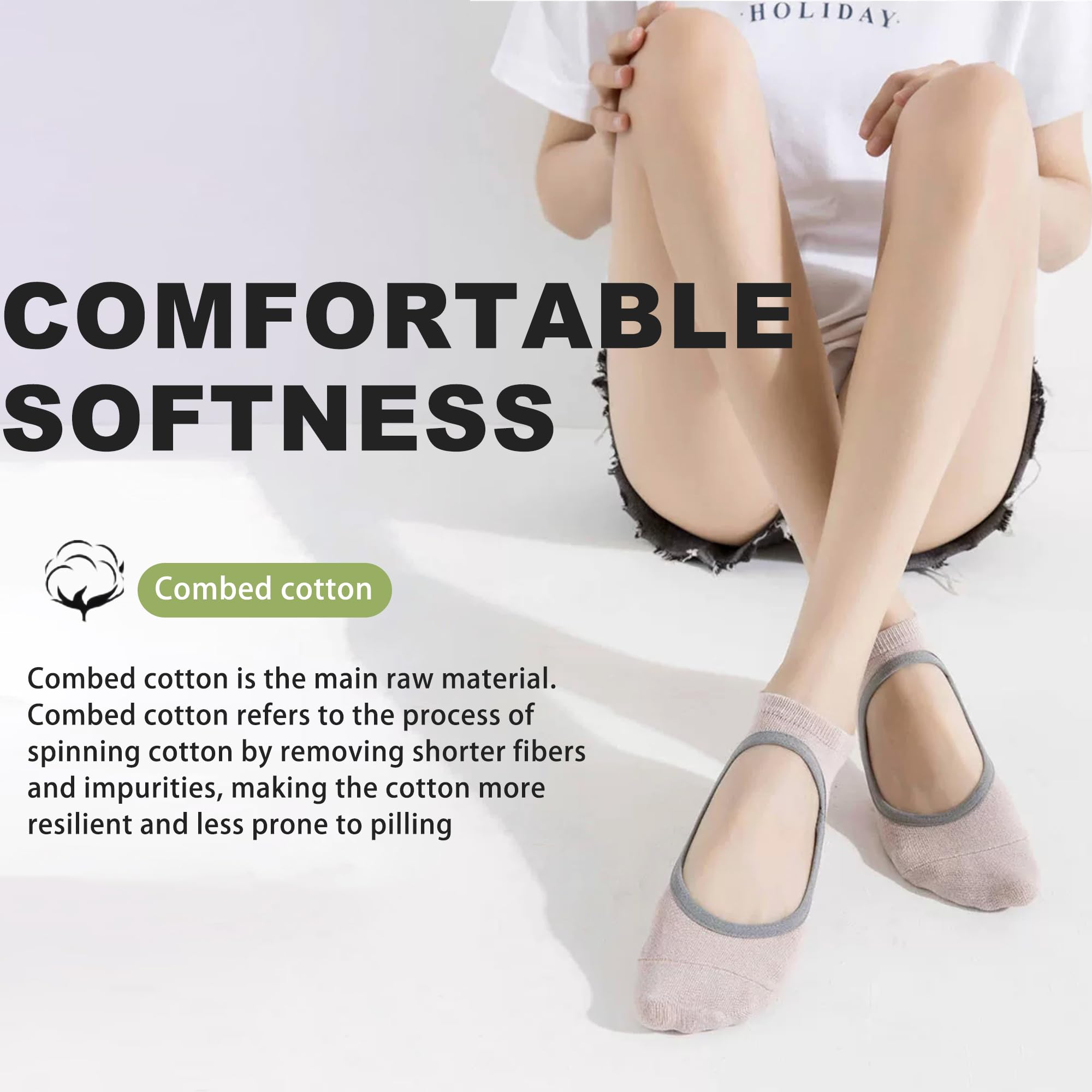 BLCEZAN Instep Opening Non-Slip Pilates Socks, Ballet Yoga, Suitable For Many Occasions At Home, Strong Grip And Breathable.