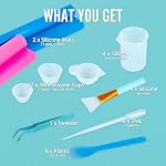 Epoxy Resin Mixing Tools Kit 36Pcs, Reusable Soft Silicone Resin Tools Supplies, Includes A3 Silicone Mats, Measuring Cups, Dropper Pipettes, Stir Sticks, Brushes, Resin Casting DIY Jewelry Making