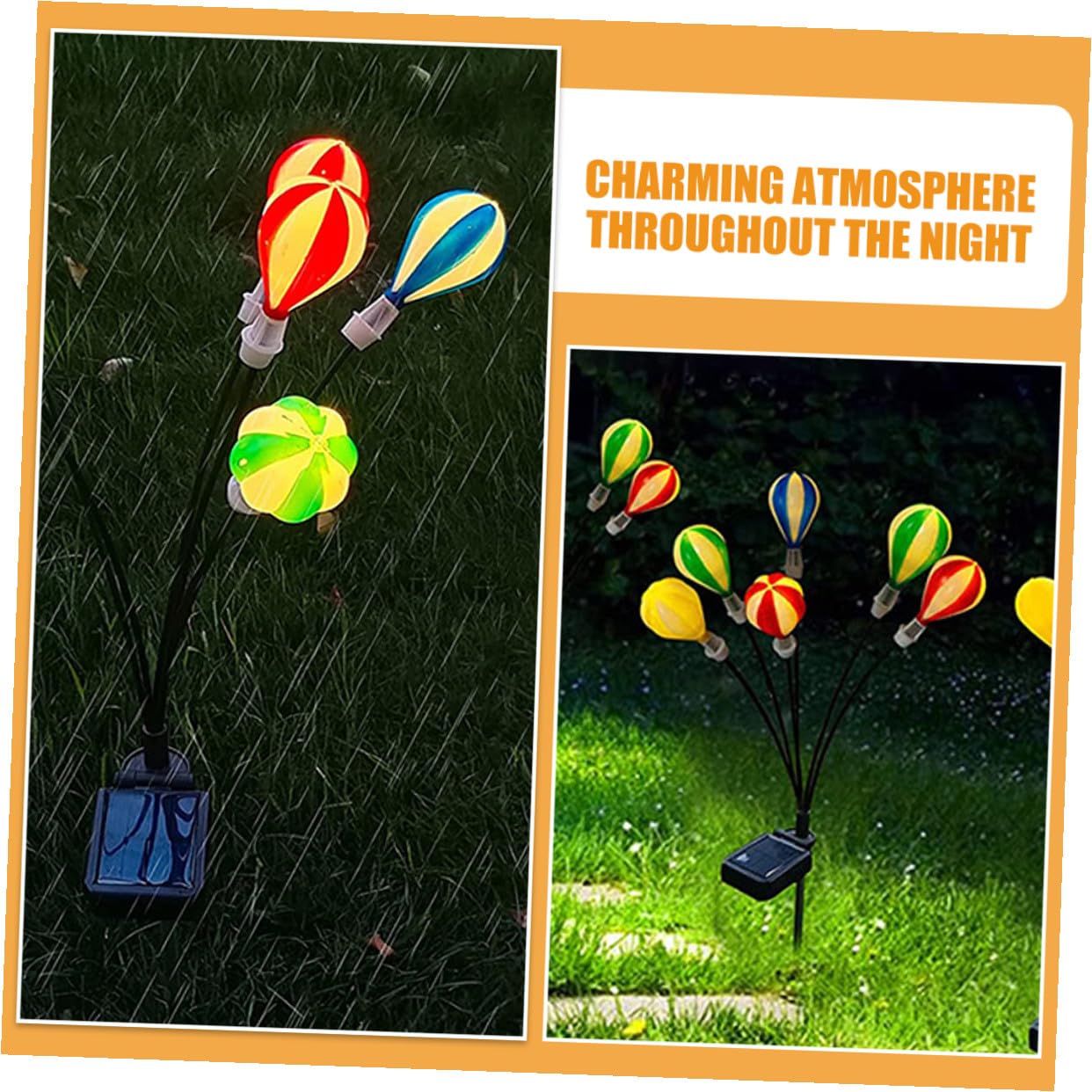 ORFOFE 2 pezzi Lampade a Energia Solare da Giardino Palloncino Illuminazione per Esterni Decorazione Prato e Cortile Facili da Installare Risparmio Energetico e Design Accattivante