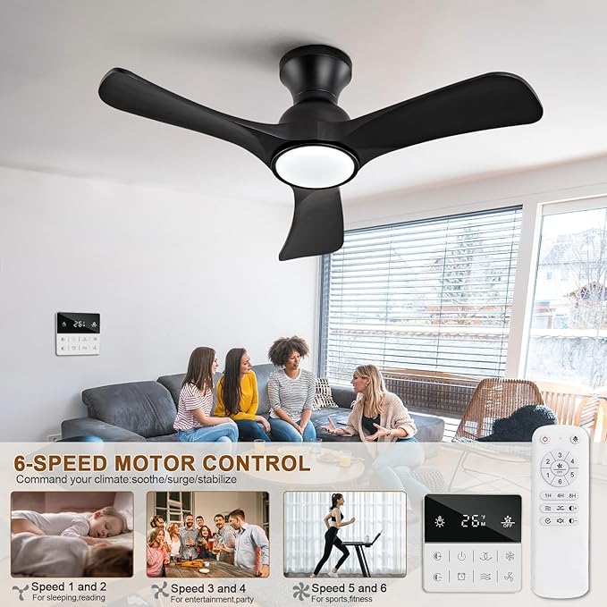 Ventilador de Techo 36 Pulgadas con Luz, Empotrable, 110V miniatura 7