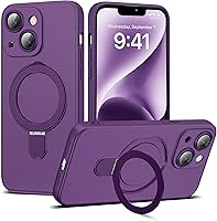 Vista 22 de Funda compatible con iPhone 12 con soporte de anillo magnético invisible [compatible con Mag-Safe] [Protector completo de lente de cámara] Funda