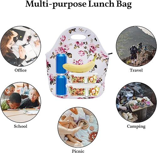 Miniatura 6 de Bolsa de almuerzo de neopreno aislada para mujeres, hombres, adultos, niños, adolescentes, adolescentes, niñas y niños pequeños