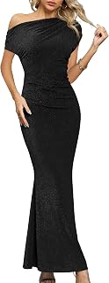 Damen Abendkleid Cocktailkleid Ballkleid Lang Hochzeit Festlich Elegant Maxi Meerjungfrau Bodycon One Shoulder Kleider