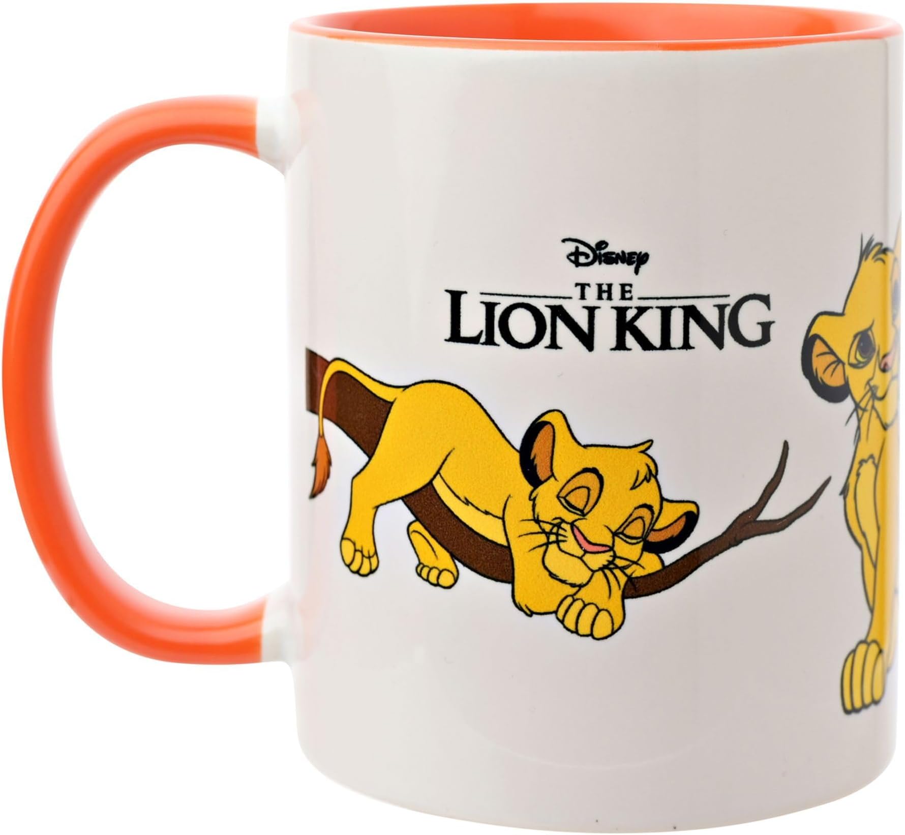 Disney The Lion King - Simba Mug - Orange/White Glazed Stoneware Icons & Villains Simba, Sarafina & Zazu Drinking Cup - Officially Licensed Disney Merchandise (325ml / 11.4oz).