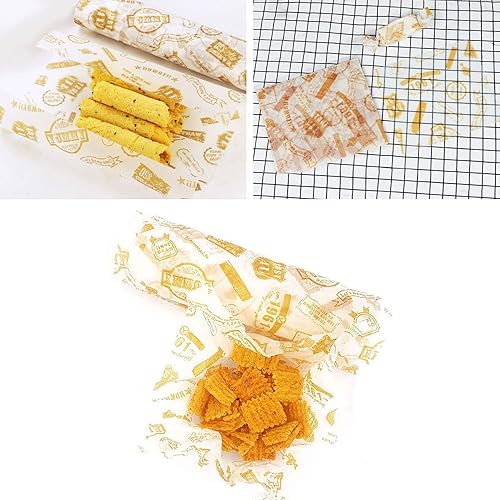 Miniatura 5 de 150 hojas de papel encerado para sándwich, papel de envoltura de papel de envoltura de alimentos, papel de picnic para forro de cesta de alimentos