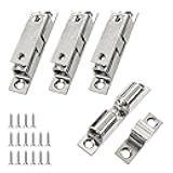 4PCS 70mm Double Ball Tension Roller Catch Latch, Adjustable Zinc Alloy Cabinet Door Catches Hardware with Screws, Brushed Nickel Finish