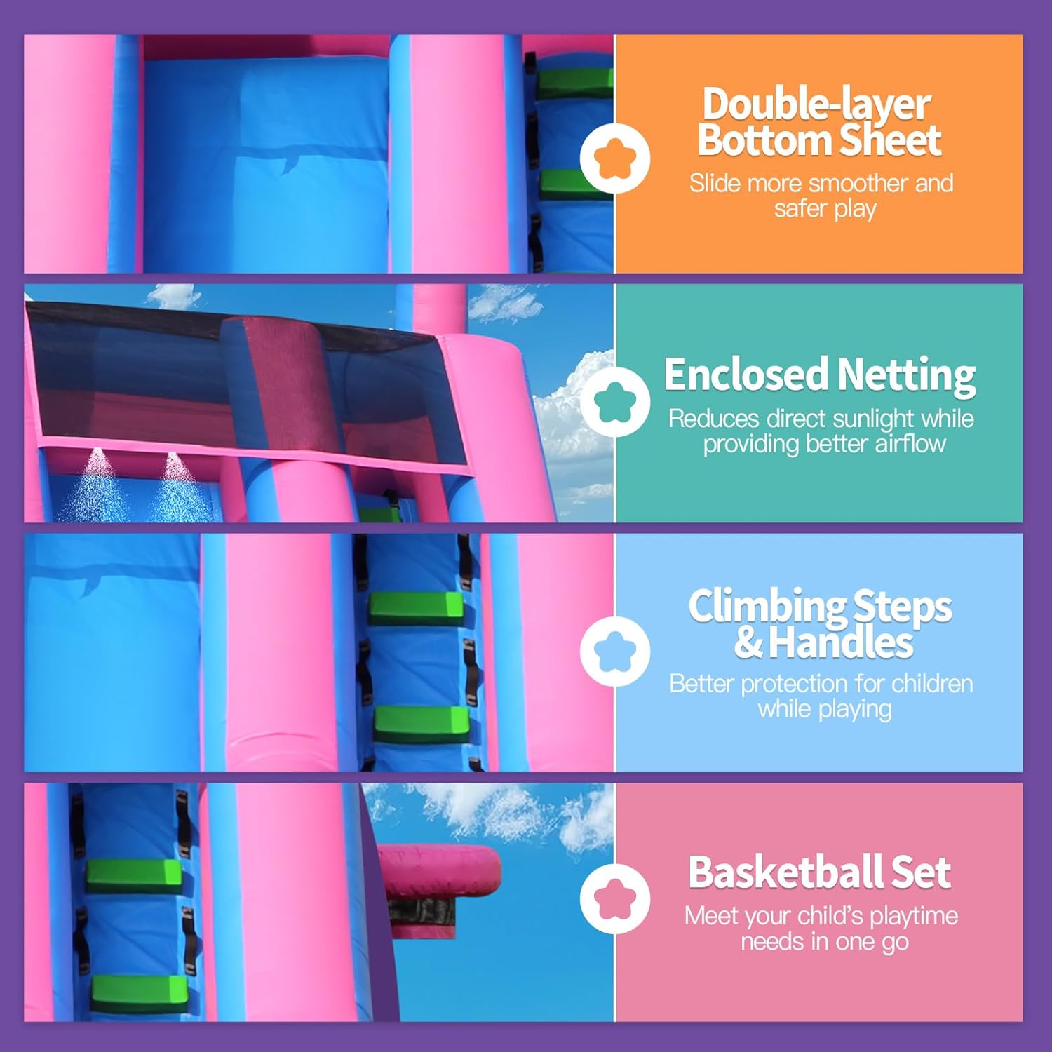 26.55FT Commercial Grade Inflatable Water Silde for Kids Adults, Heavy Duty PVC Adult Water Slides with Big Airtight Water Pool, Adult tWaterslide with 1100W Blower for Outdoor