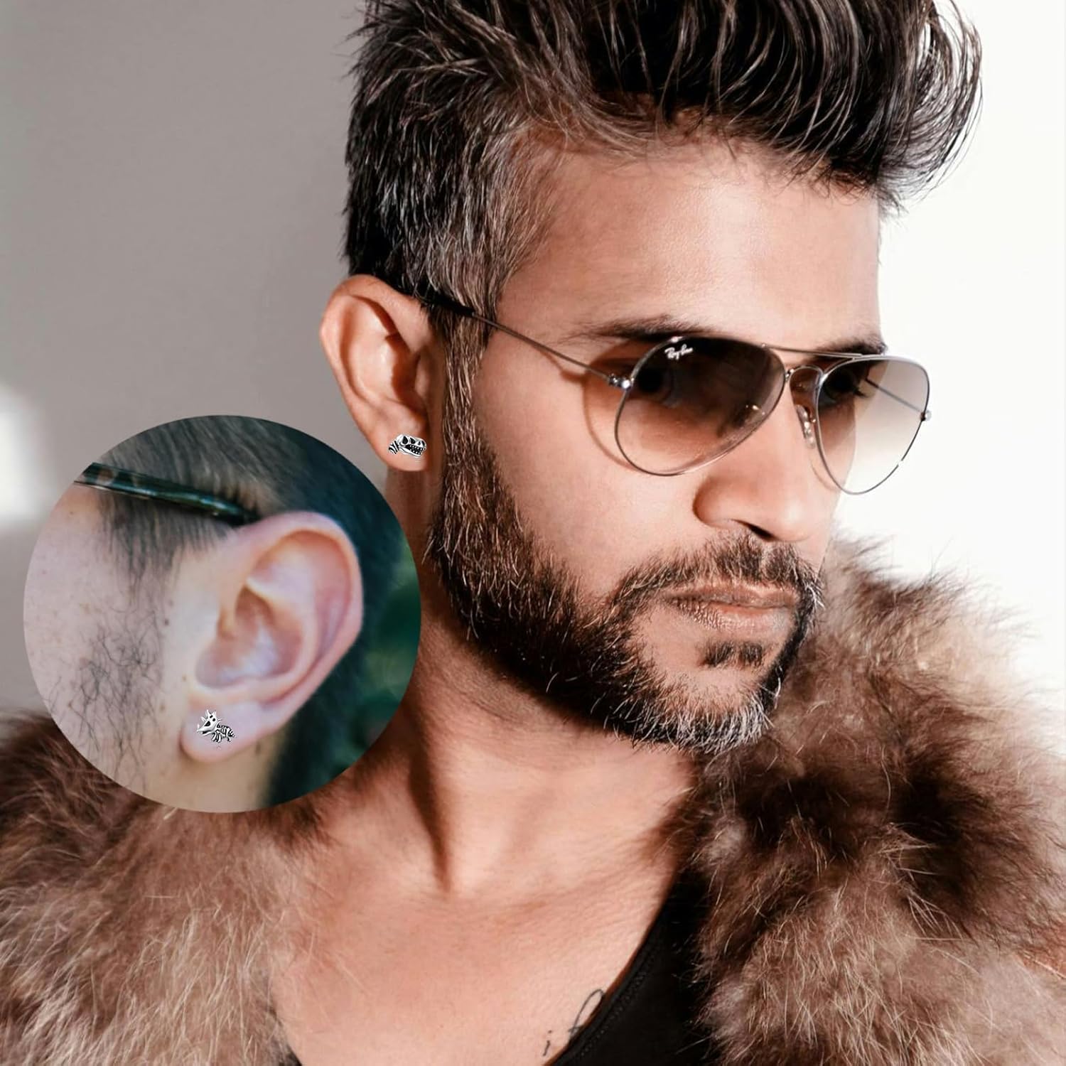 925 Sterling Silver Earrings Animal Stud Earrings for Women Men Shark/Sloth/Giraffe/Jellyfish/Puffin Bird/Dinosaur Fossil Stud Earrings - Image 7