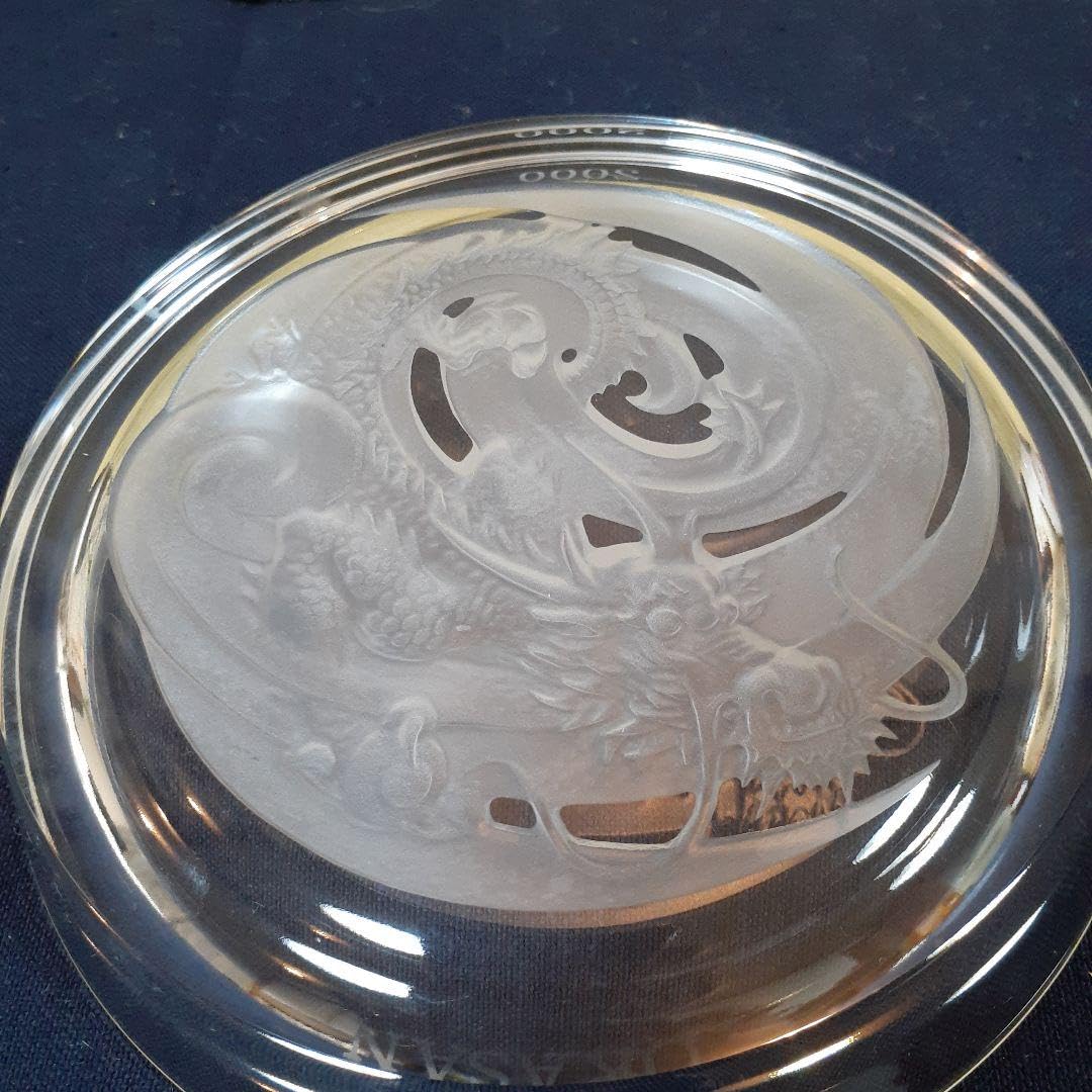 HOYA クリスタル 龍皿 3個 揃 未使用(A608) HOYA クリスタル 龍皿 3個 揃 未使用(A608