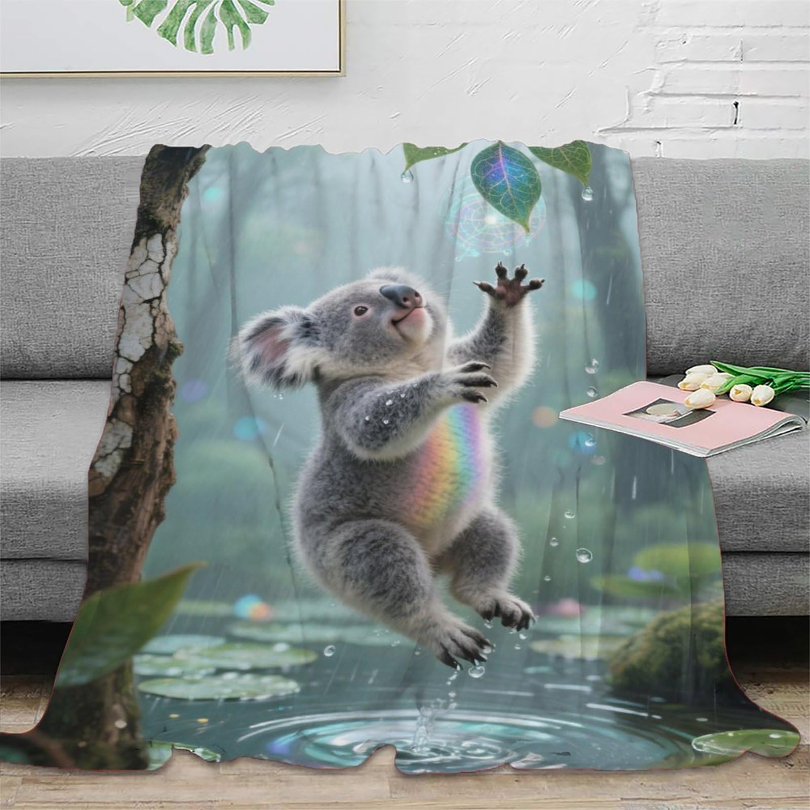 Koala Blanket Soft All Seasons Suitable for Couch Sofa Bedroom Living Room 100x130cm