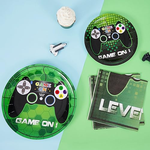 Miniatura 3 de WERNNSAI Kit de suministros para fiestas de juegos, paquetes de fiesta temática de videojuegos para niños, amantes de los juegos de cumpleaños,