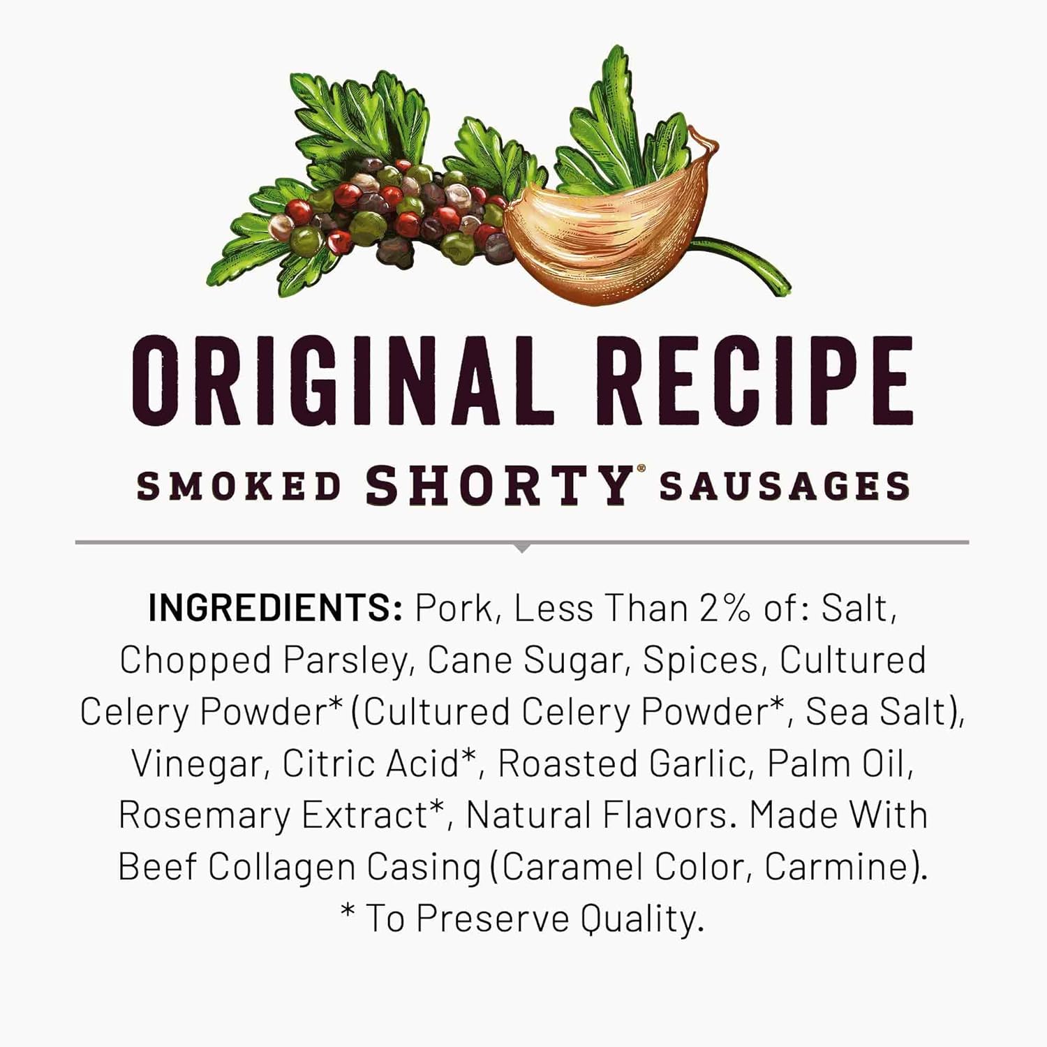 Duke's Pork Original Smoked Shorty Sausages, 7g Protein Per Serving, Easter Basket Stuffer for Men, 4 oz. (Pack of 8)