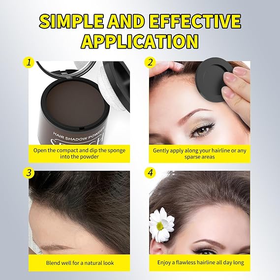 Sevich Hairline Powder 10g with Brush, Instantly Conceals Hair Loss & Thinning & Gray, 48H Waterproof Root Touch Up Powder, Natural Hair Shadow Toppers for Women & Men, 1 Box  2.5 Boxes,Light Brown