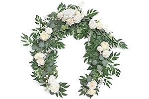 Artificial Flowers Eucalyptus Garland, 6 FT Wedding Table Garland with Flowers Mantle Decor