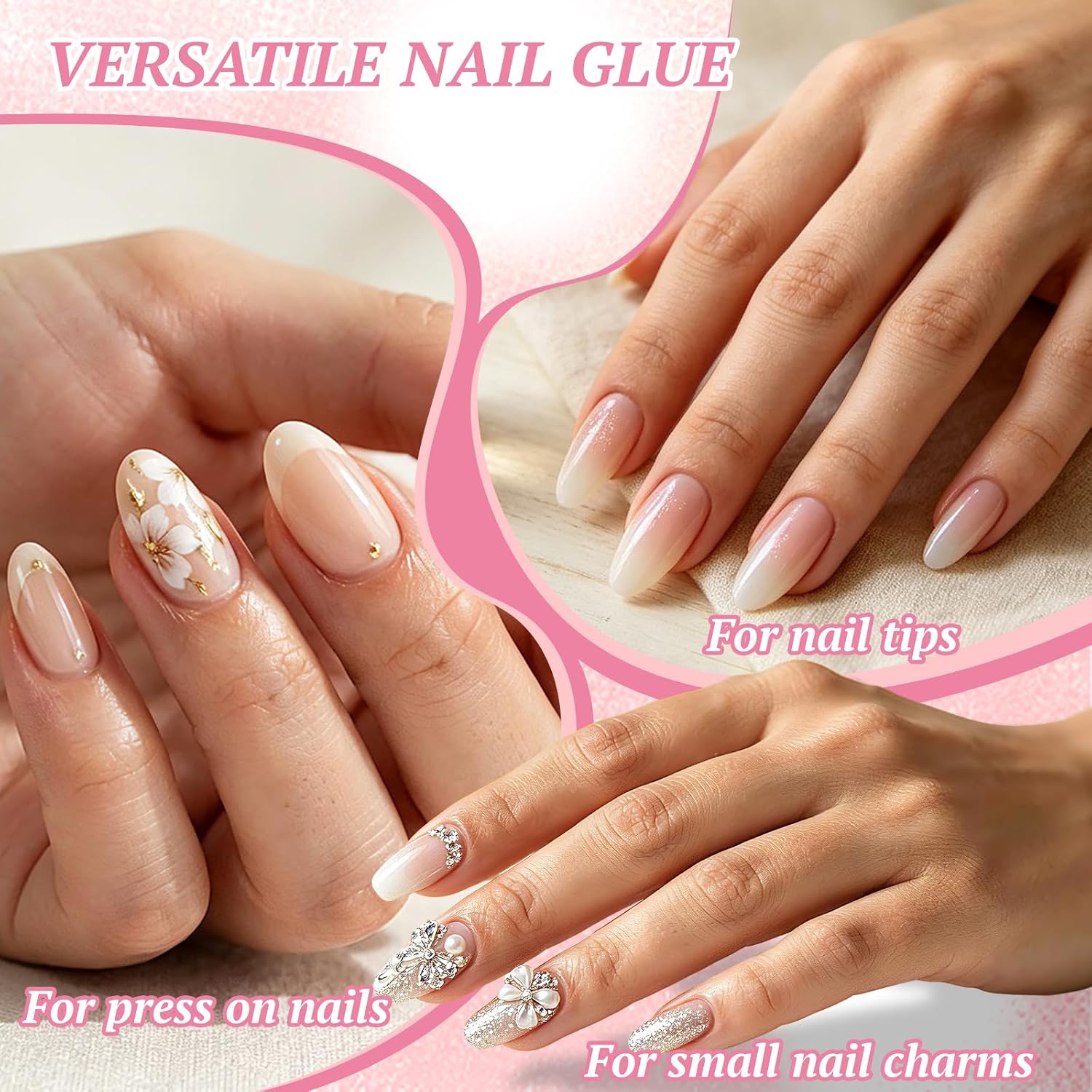 Strong Adhesive Nail Glue Set for Press on Nails, Nail Tips