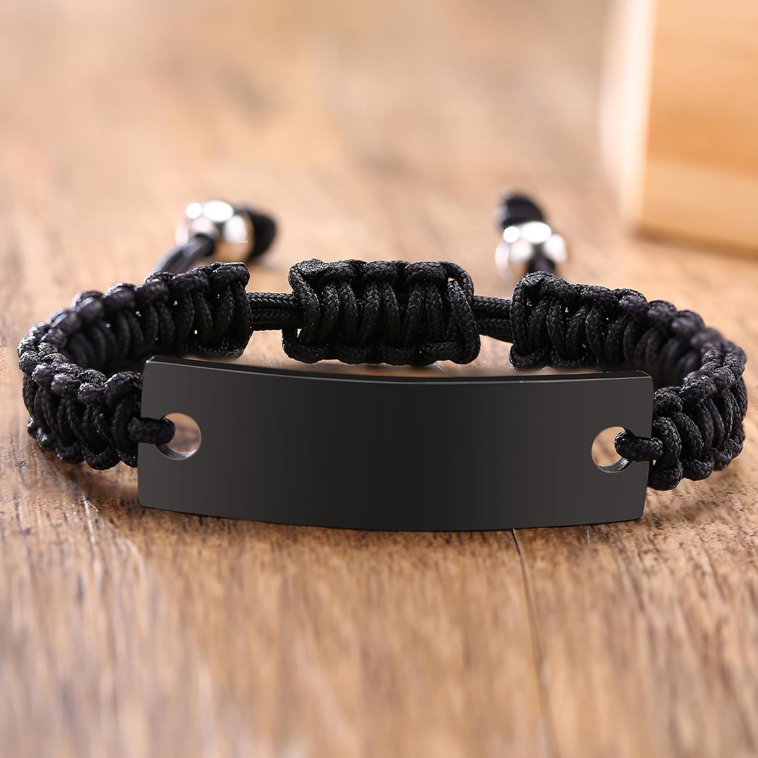 Medical Alert Rope Bracelet Engraved Gifts for Men Women,Muslim Islam Allah, There is no God but Allah, Islamic Jewelry, Arabic Shahada Bracelet, Protective (Black) - Image 7