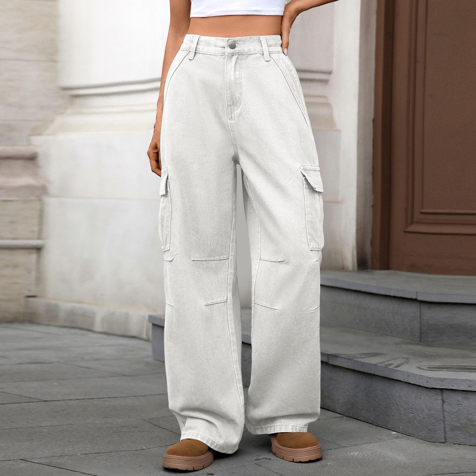 Pantalones Vaqueros Mujer Jeans Pantalón Elasticos Tejanos Rectos Casual Anchos Ropa Ligero Baggy Invierno Primavera Tallas Grandes