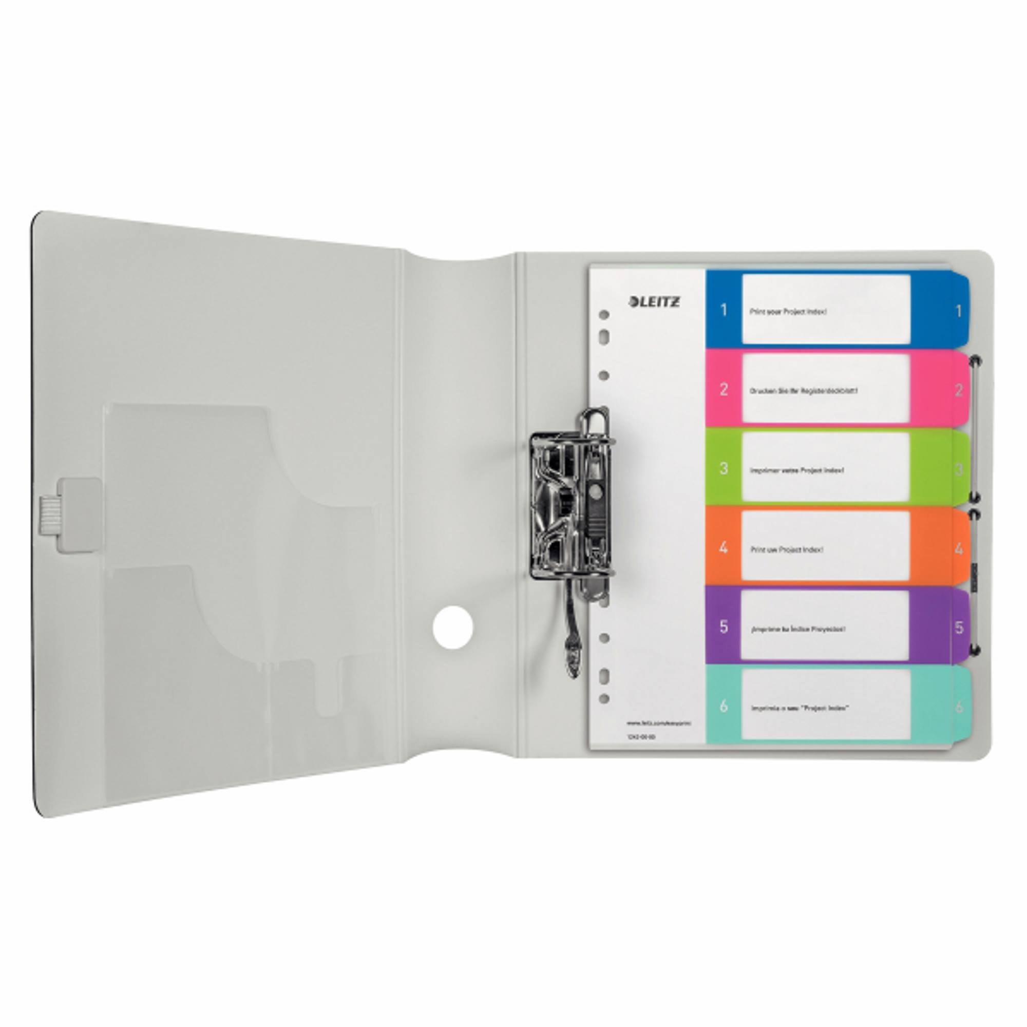Leitz A4 Register, Trennblätter, Beschriftbares Deckblatt,WOW, Mehrfarbig (Zahlen 1-6 / 10er Pack)