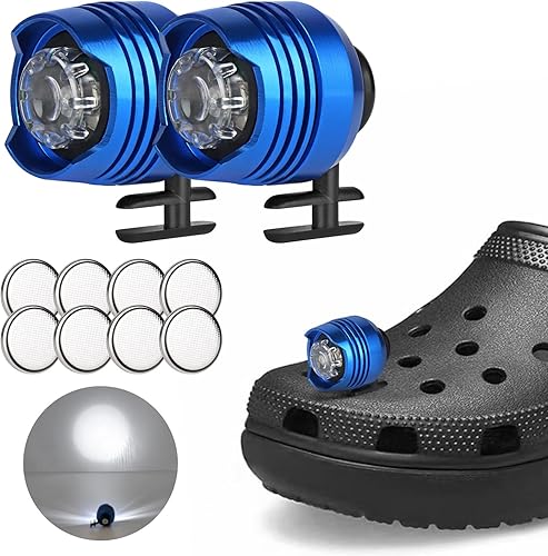 Nimgoti Faros delanteros para Croc, 2 unidades, accesorio de linterna de cocodrilo iluminada para niños, niñas, adultos, hombres y mujeres, IPX5,