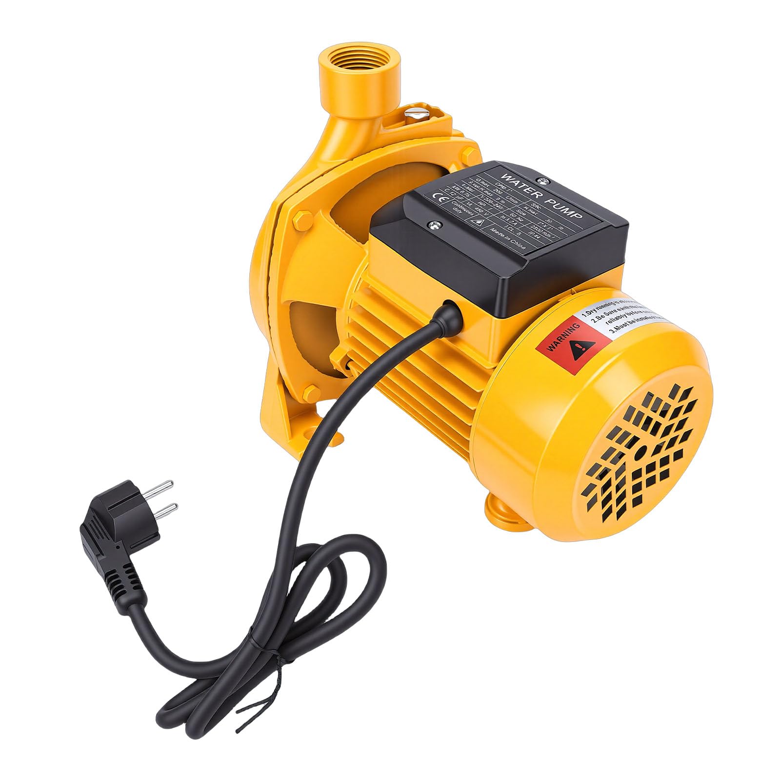 Bewinner Pompa Autoadescante Centrifuga da 750 W, Prevalenza 30 M Pompa di Circolazione dell'acqua da 200 L/min Uscita da 1 Pollice per Caldaia Domestica, Irrigazione Agricola, Presa EU 220 V