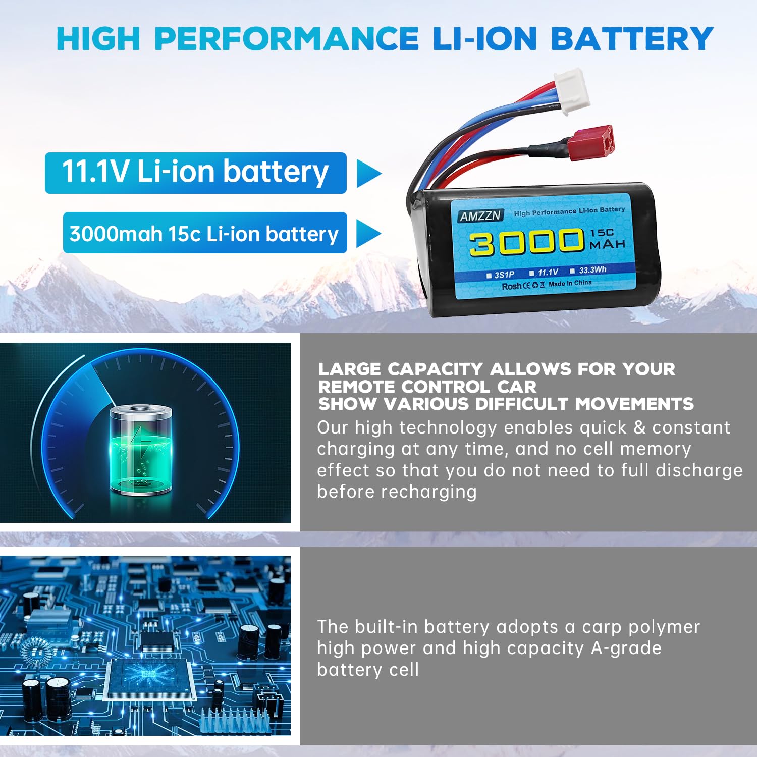 AA 1.5V 3300mWh tipica batteria agli ioni di litio da 2000mAh