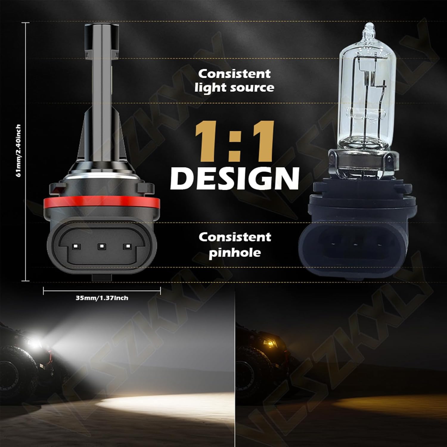 Halogen Replacement Headlight Bulbs Compatible for 2014 2015 2016 2017 2018 2019 2020 Honda TRX420 TRX500 34901 HR3 A21 Lights Kit, 12V 35 35W Headlights High Low Beam, 2-Pack