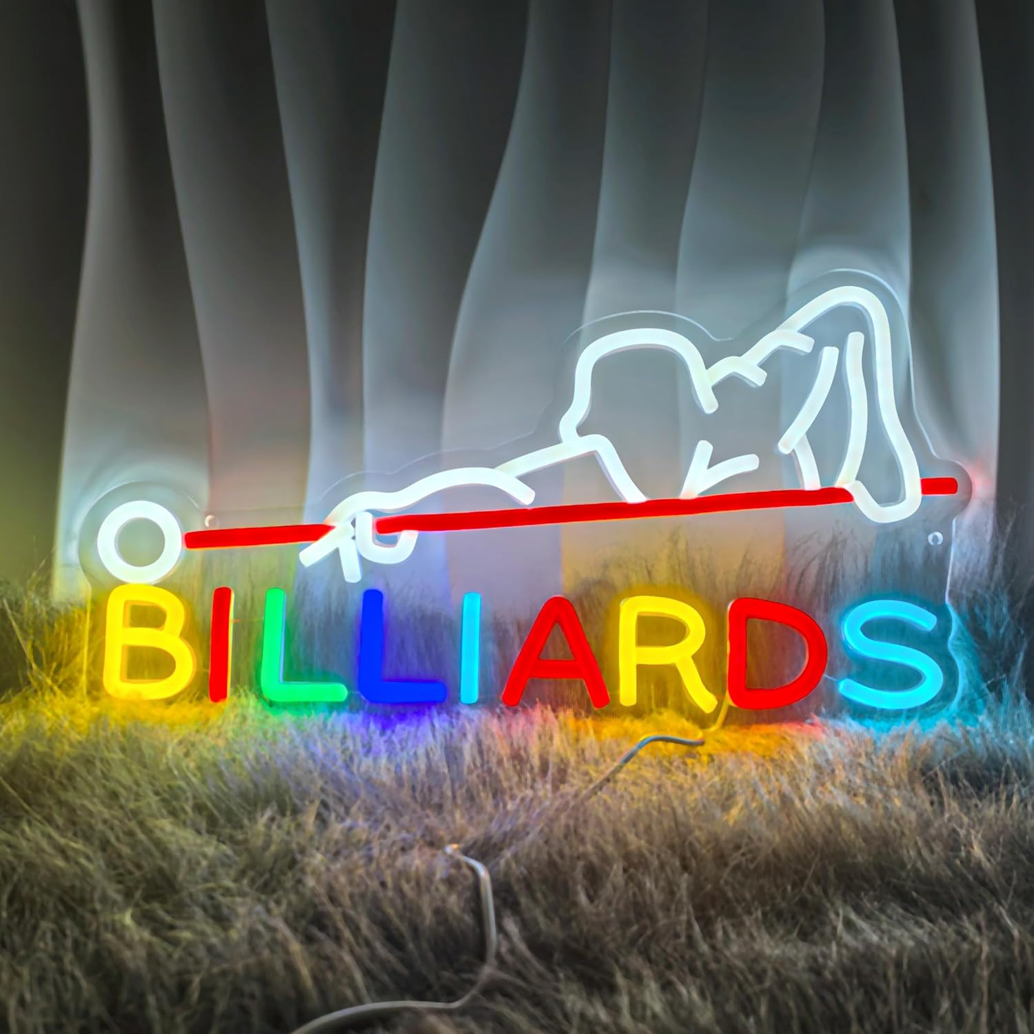 Billiards Neon Sign Billiards LED Light Wall Decoration for Billiard Room, Pool Hall and Billiards Theme Party Decoration