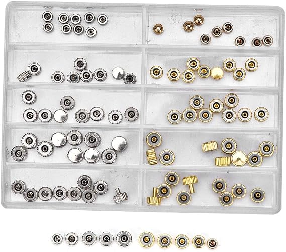 Watch Crown Spare Parts, Watch Mini Screw, Watch Crown Set Watch Crown Parts Replacement Accessories Watch Repair Tool