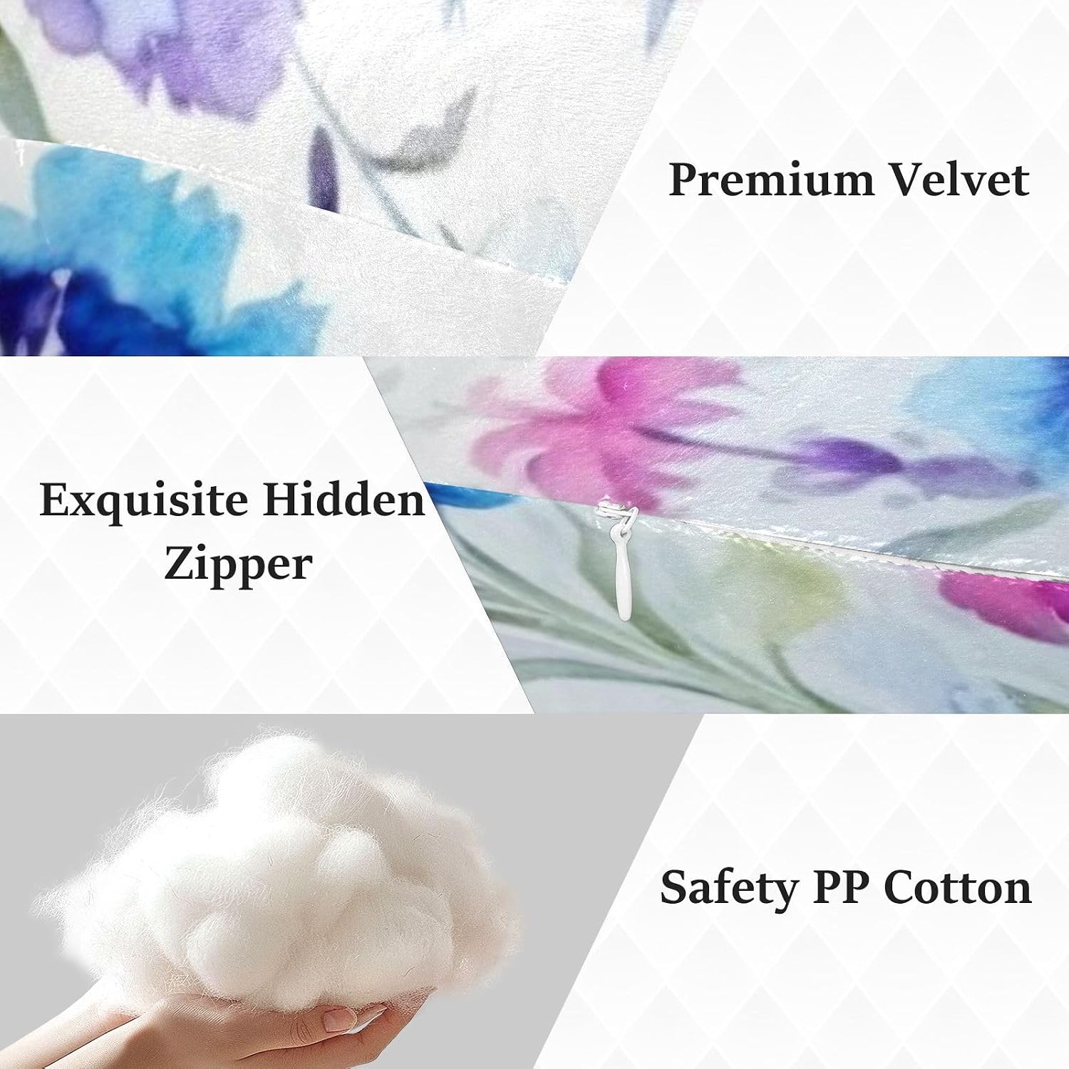 Wildflowers10 Human-Shaped Pillow Soft Body Pillows Washable Velvet Pillows for Anxiety Relief Sleeping Cuddling & Support