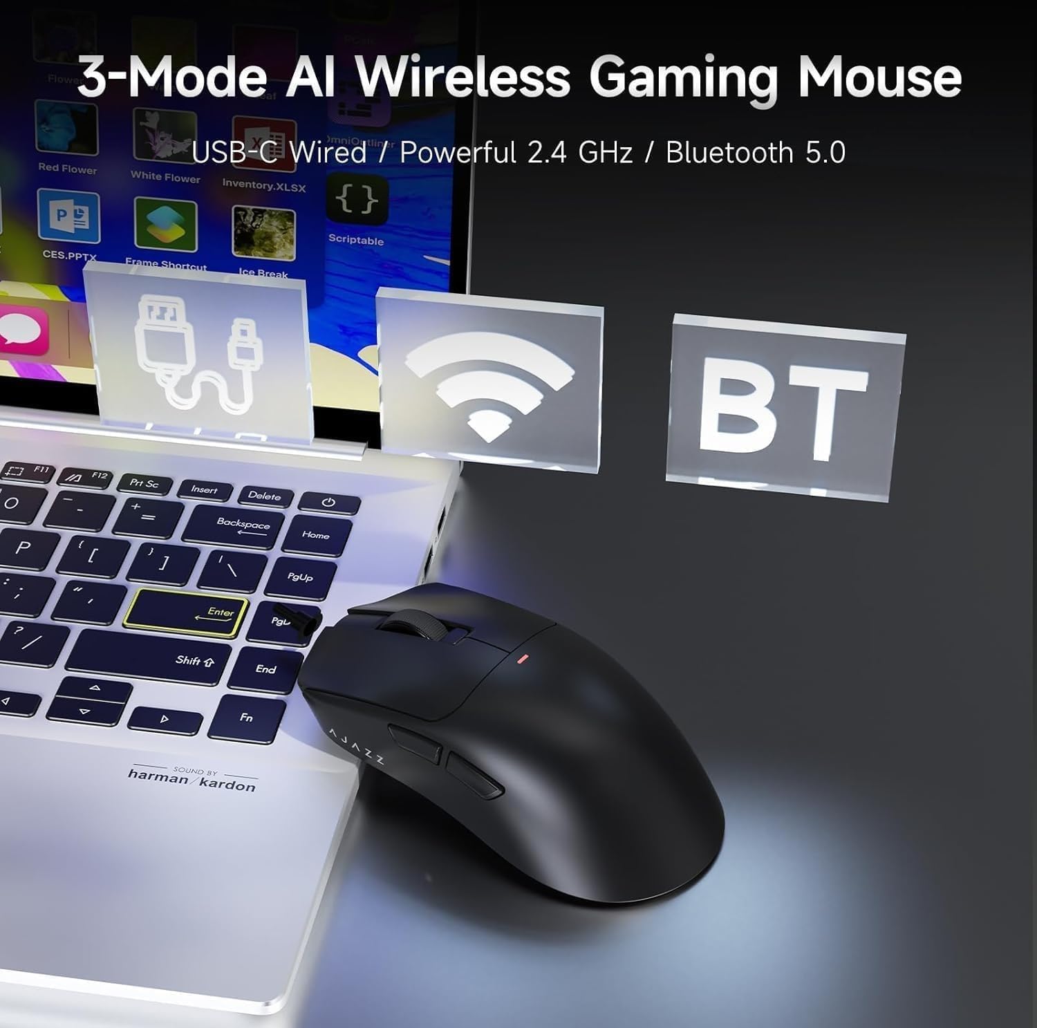 AJAZZ AJ200P Master Wireless Gaming Mouse PAW3955 80000 DPI 71g Tri-Mode 8K 7 71bCfWY+GmL. AC SL1500