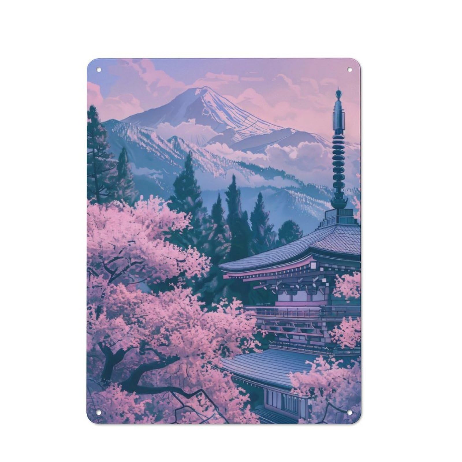 Junmoney Japanese Painting Retro Tin Wall Plaque 40X30cm For Dining Room Or Kitchen, For Home Decor Collectors