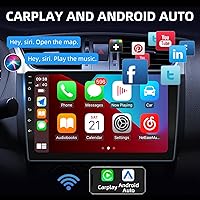 Vista 2 de Estéreo de coche doble DIN de 10 pulgadas, pantalla Apple CarPlay, 2G+32G, pantalla Bluetooth Android Auto con cámara de respaldo, pantalla táctil