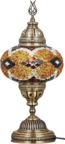 Miniatura 9 de DEMMEX Lámpara de noche de mosaico marroquí turco, estilo Tiffany colorido, hecha a mano, mosaicos de vidrio, multicolor