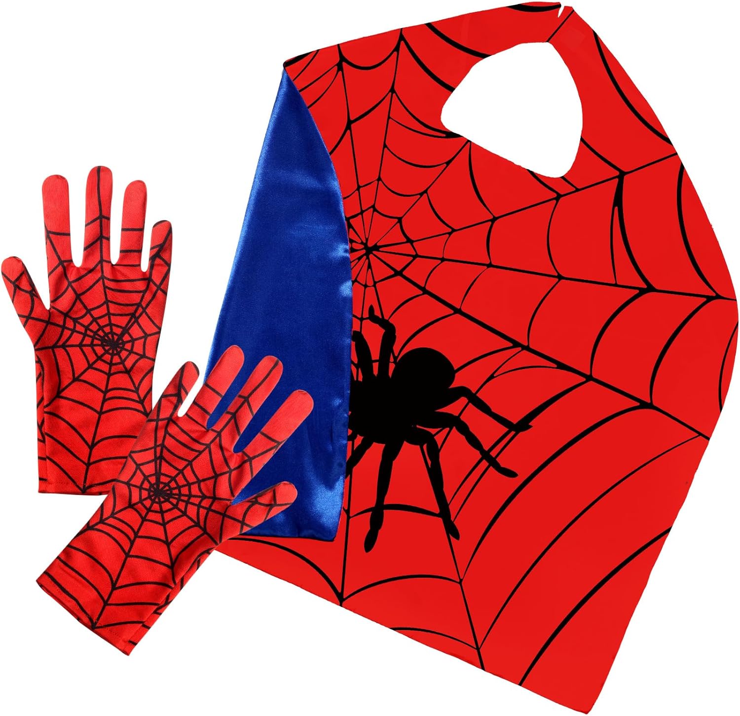 Geyoga 1 Spider Cape, 1 Pair of Spider Web Gloves Costume for Halloween Christmas Birthday Costume Party Performance(27.5 x 27.5'') - Image 7