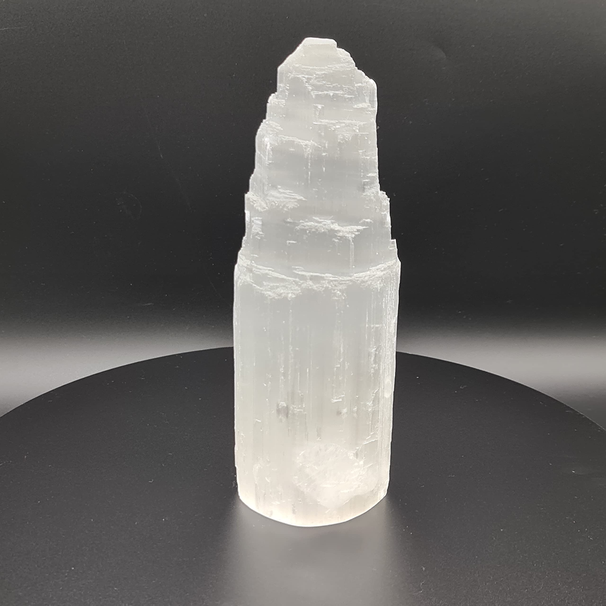 Gsg White/Clear Selenite Crystal Tower - Natural Polished Selenite Crystal Mountain Pillar Tower In 4 Sizes For Healing, Meditation, Gift & For Home Decor/Room Decor (5Cm)